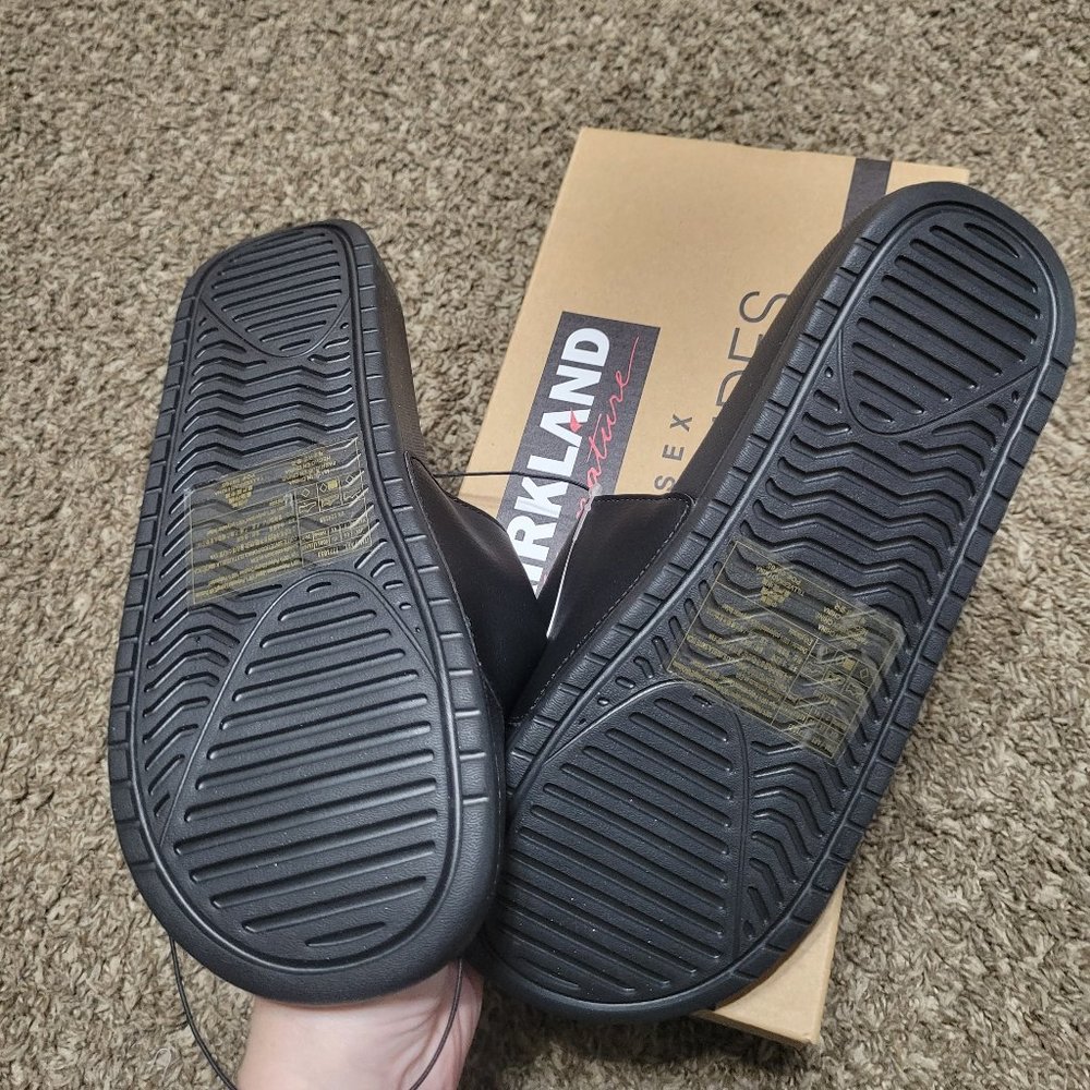 Logo Slides Kirkland Mens 8 Boys 7 Womens 9 Or 10 NEW Unisex - Picture 4 of 13